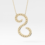 0.585 TCW Round Lab Grown Diamond S Initial Necklace