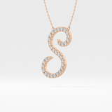 0.585 TCW Round Lab Grown Diamond S Initial Necklace