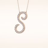 0.585 TCW Round Cut Moissanite S Initial Pendant Necklace