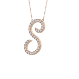 0.585 TCW Round Lab Grown Diamond S Initial Necklace