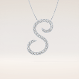 0.585 TCW Round Cut Moissanite S Initial Pendant Necklace