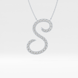 0.585 TCW Round Lab Grown Diamond S Initial Necklace