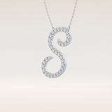 0.585 TCW Round Cut Moissanite S Initial Pendant Necklace