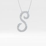 0.585 TCW Round Lab Grown Diamond S Initial Necklace