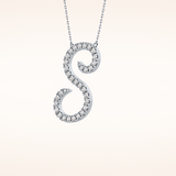 0.585 TCW Round Cut Moissanite S Initial Pendant Necklace