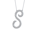0.585 TCW Round Lab Grown Diamond S Initial Necklace