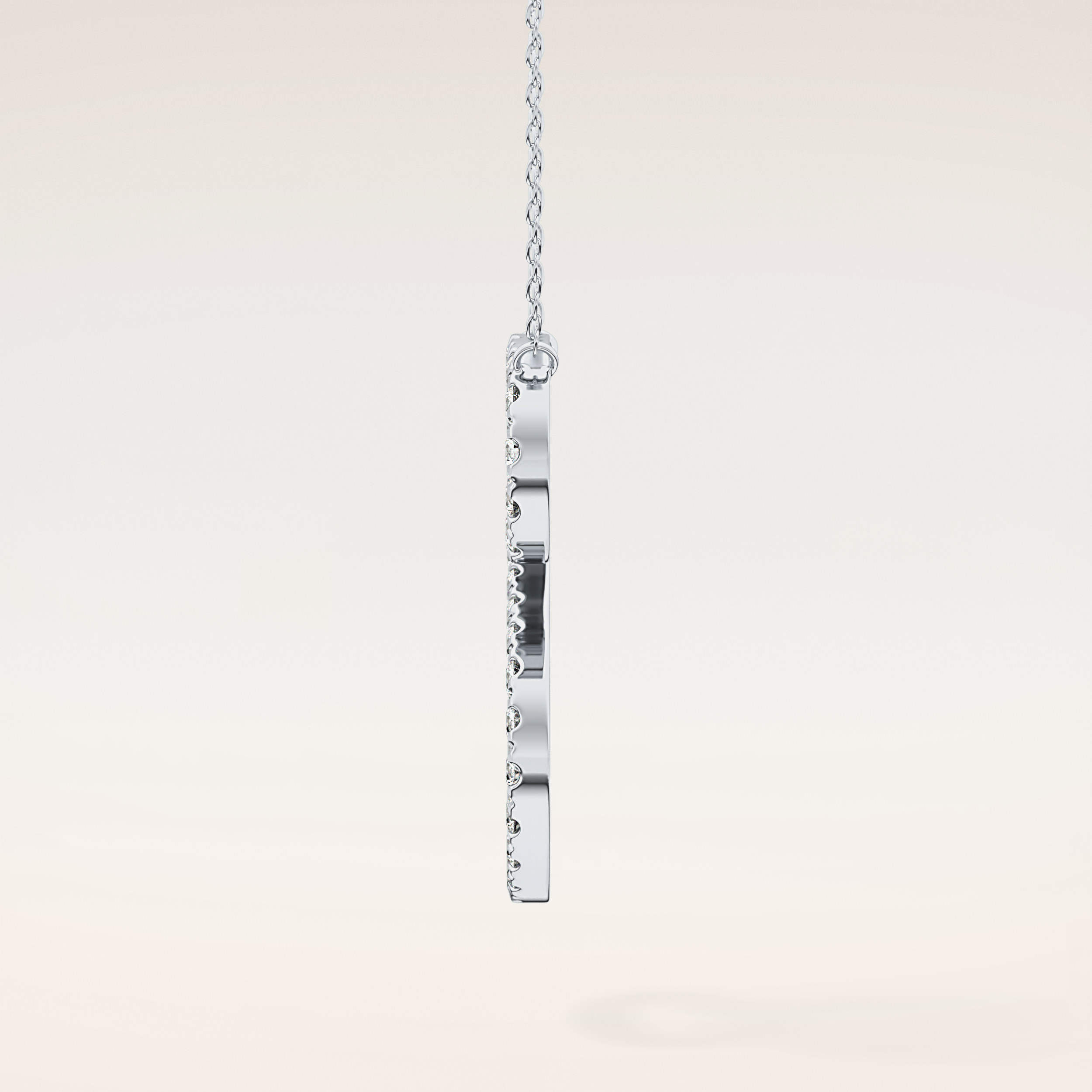 0.585 TCW Round Cut Moissanite S Initial Pendant Necklace