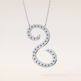 0.585 TCW Round Cut Moissanite S Initial Pendant Necklace