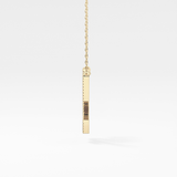 0.157 TCW Round Lab Grown Diamond U Initial Necklace