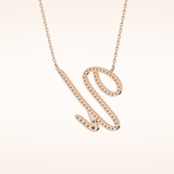 0.157 TCW Round Cut Moissanite U Initial Pendant Necklace