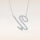 0.157 TCW Round Cut Moissanite U Initial Pendant Necklace