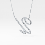 0.157 TCW Round Lab Grown Diamond U Initial Necklace