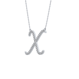 0.133 TCW Round Lab Grown Diamond X Initial Pendant Necklace