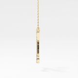 1.5 TCW Emerald Lab Grown Diamond Bezel Necklace