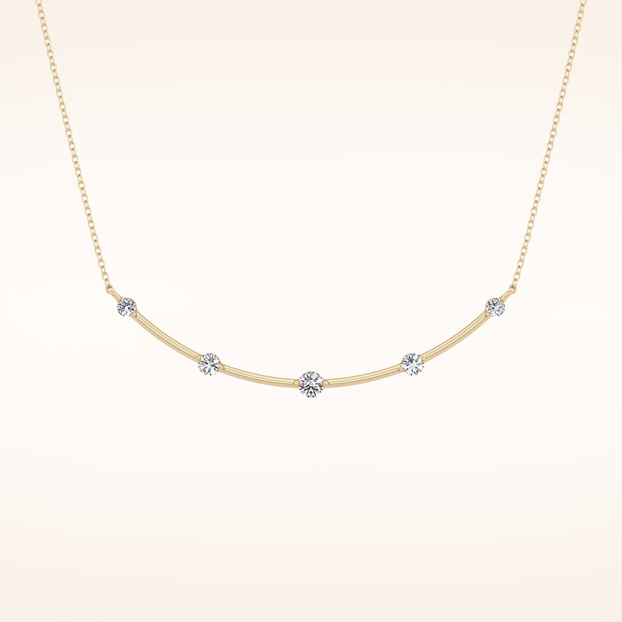 0.31 TCW Round Cut Moissanite Multi Stone Necklace