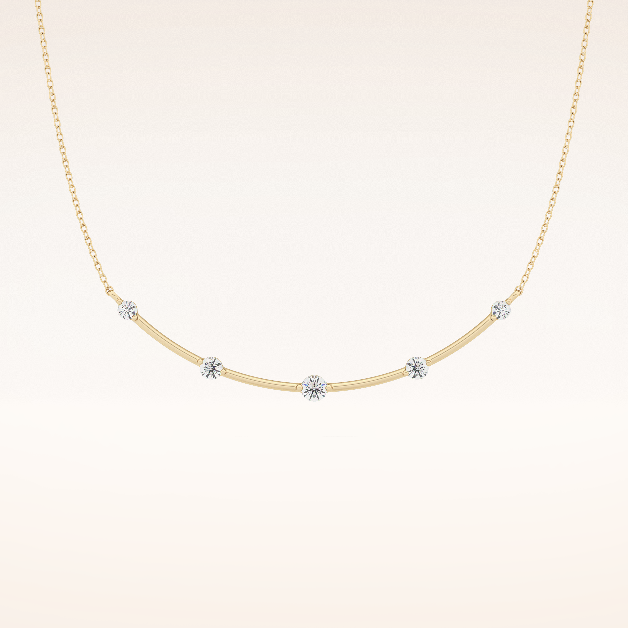 0.31 TCW Round Cut Moissanite Multi Stone Necklace