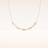 0.31 TCW Round Cut Moissanite Multi Stone Necklace