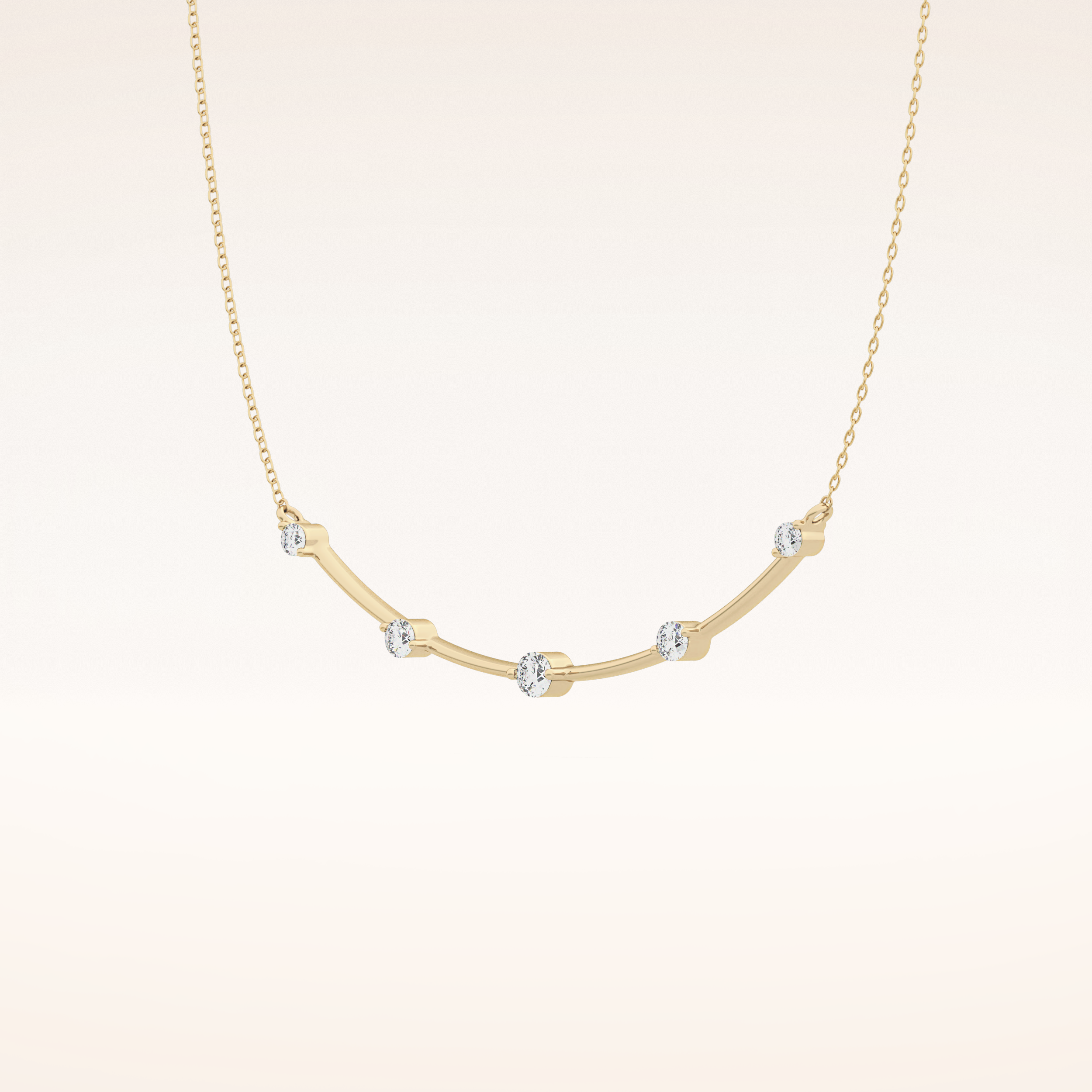 0.31 TCW Round Cut Moissanite Multi Stone Necklace