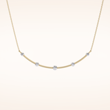 0.31 TCW Round Cut Moissanite Multi Stone Necklace