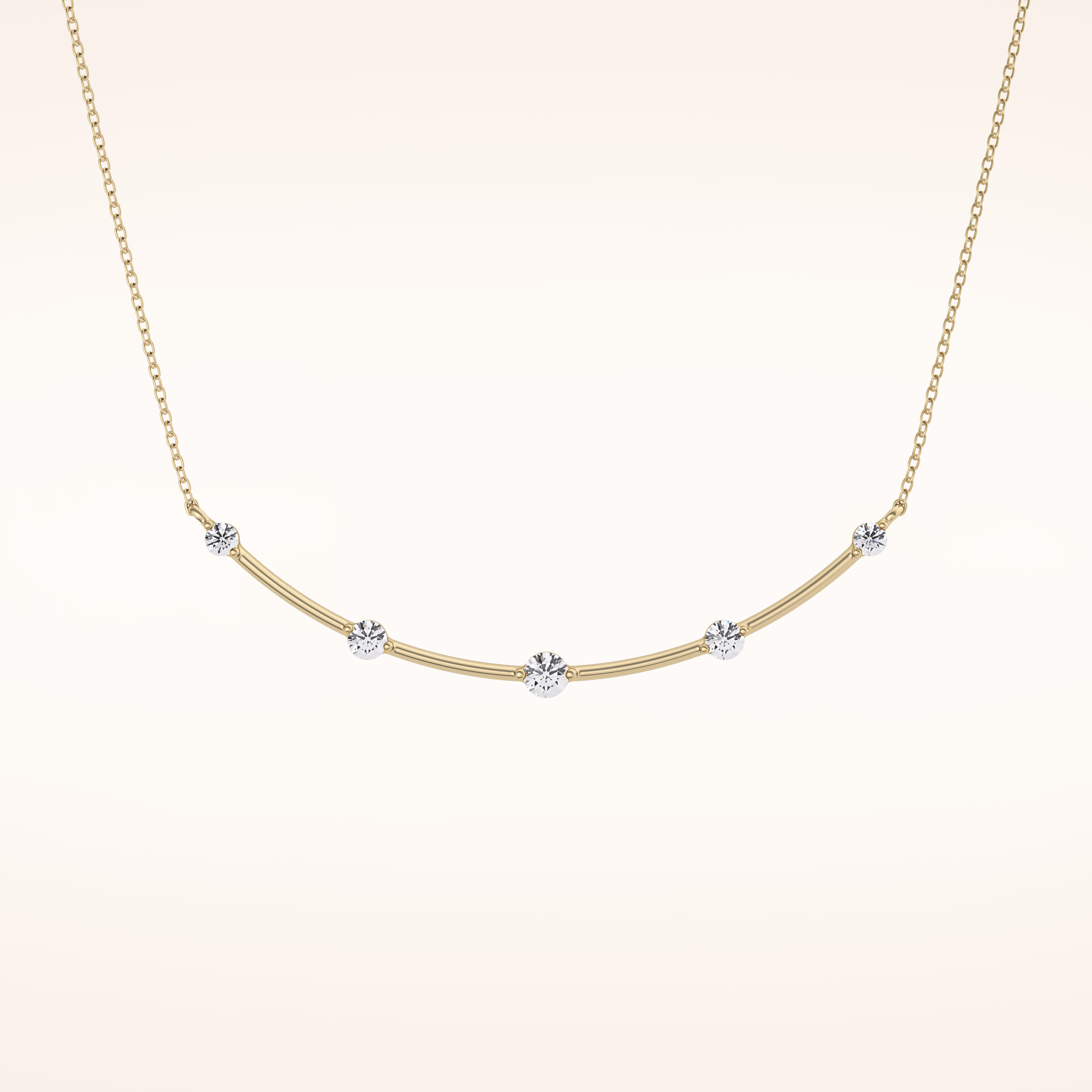 0.31 TCW Round Cut Moissanite Multi Stone Necklace