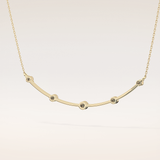 0.31 TCW Round Cut Moissanite Multi Stone Necklace