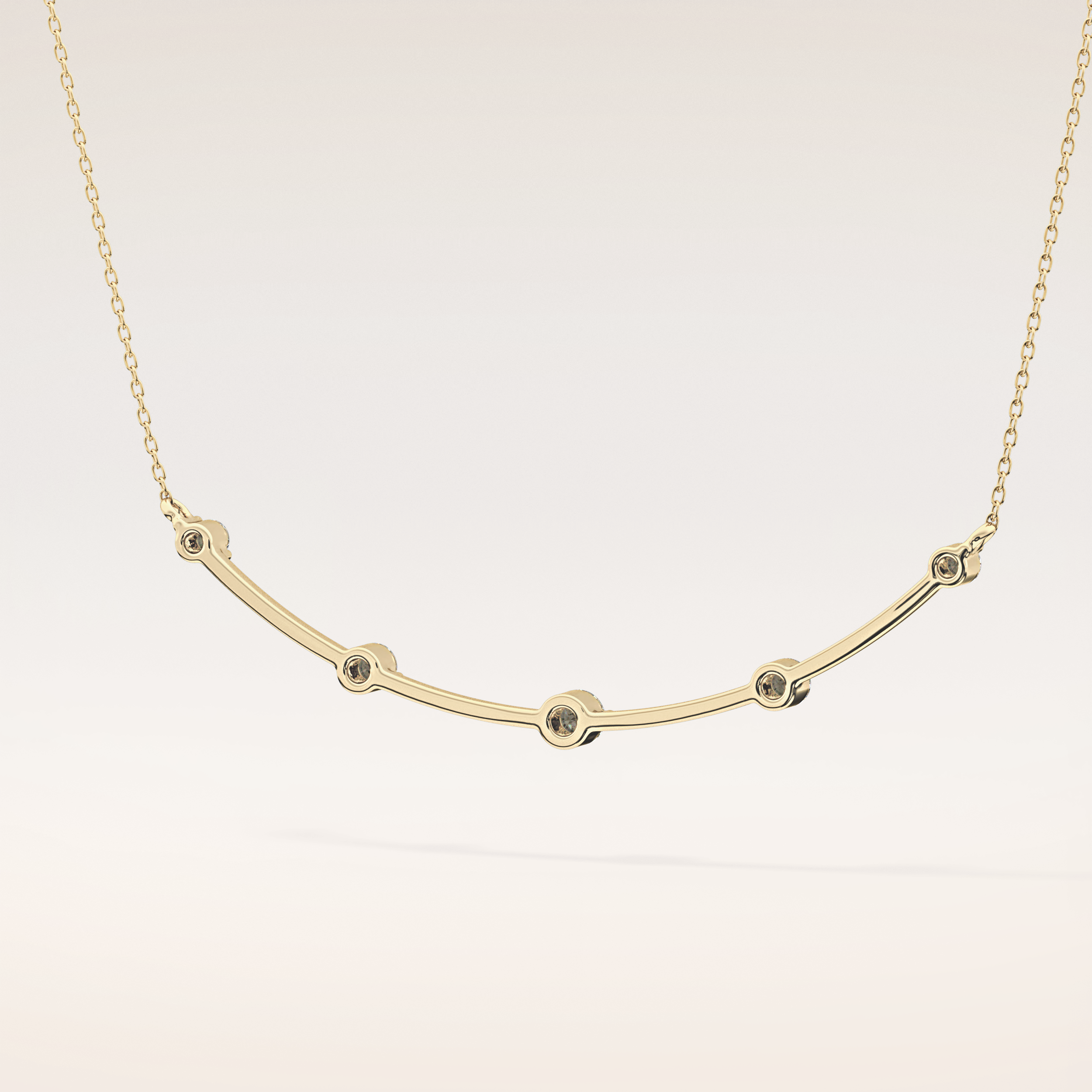 0.31 TCW Round Cut Moissanite Multi Stone Necklace
