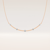 0.31 TCW Round Cut Moissanite Multi Stone Necklace