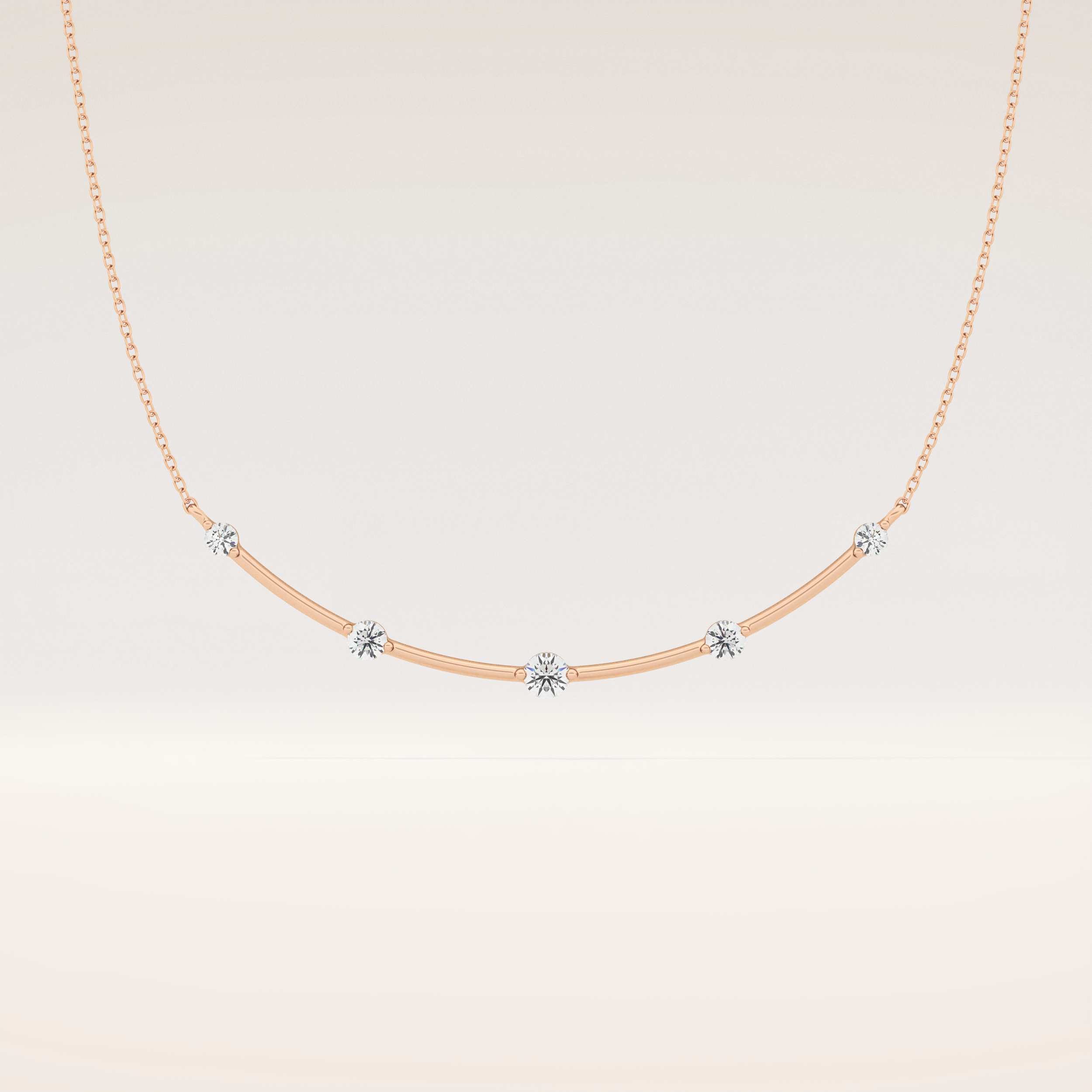 0.31 TCW Round Cut Moissanite Multi Stone Necklace