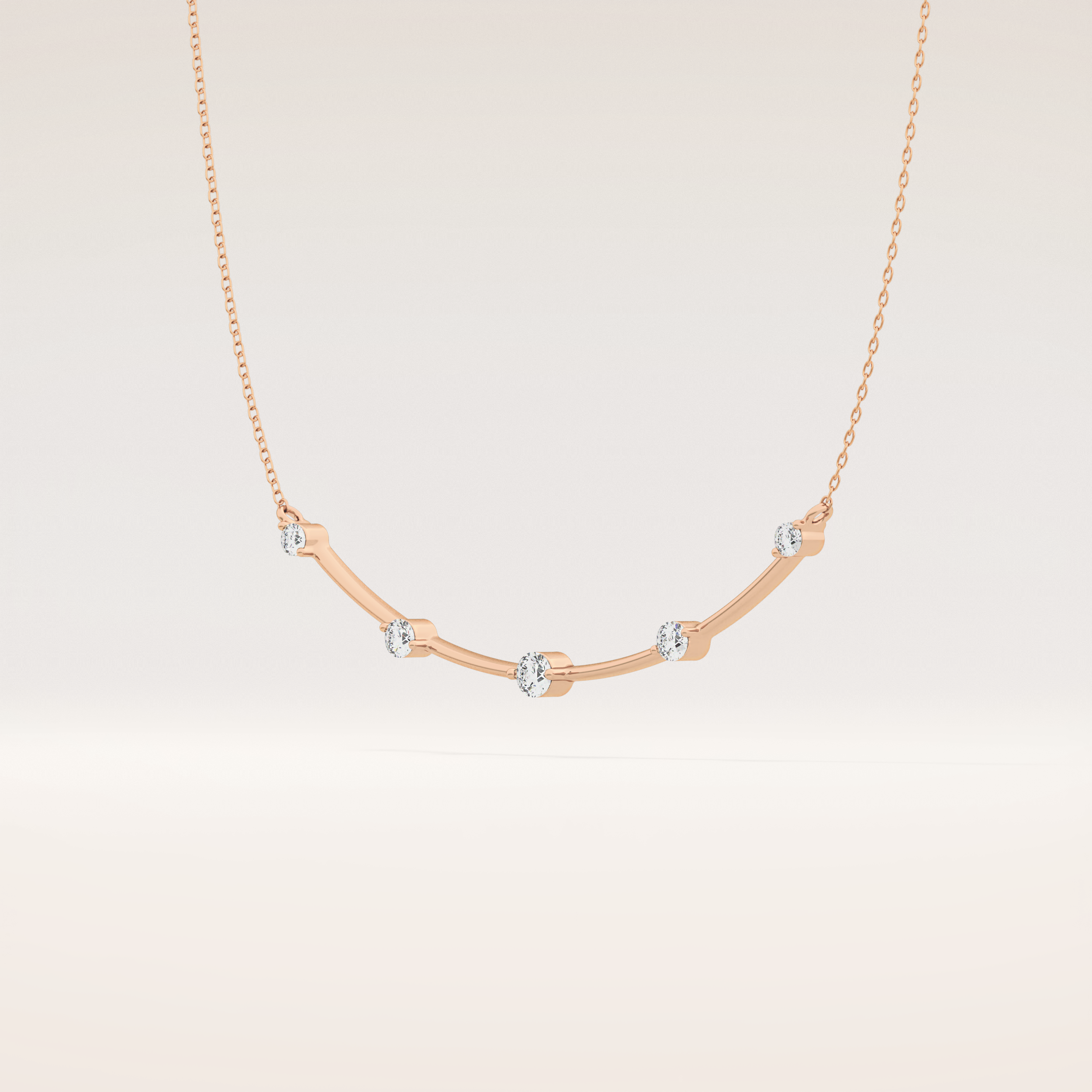 0.31 TCW Round Cut Moissanite Multi Stone Necklace
