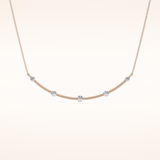 0.31 TCW Round Cut Moissanite Multi Stone Necklace