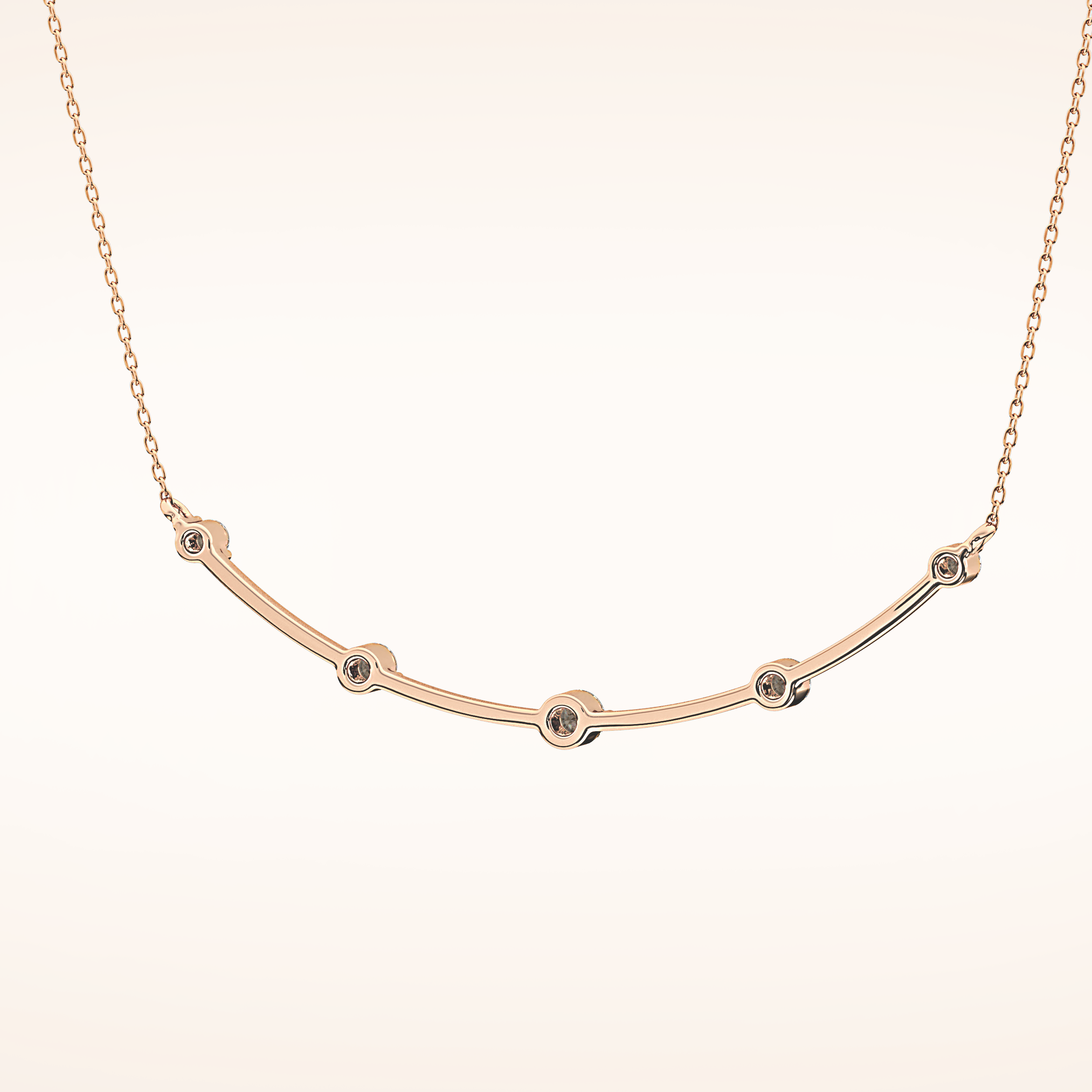 0.31 TCW Round Cut Moissanite Multi Stone Necklace