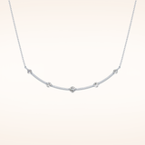 0.31 TCW Round Cut Moissanite Multi Stone Necklace