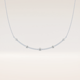 0.31 TCW Round Cut Moissanite Multi Stone Necklace