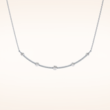 0.31 TCW Round Cut Moissanite Multi Stone Necklace