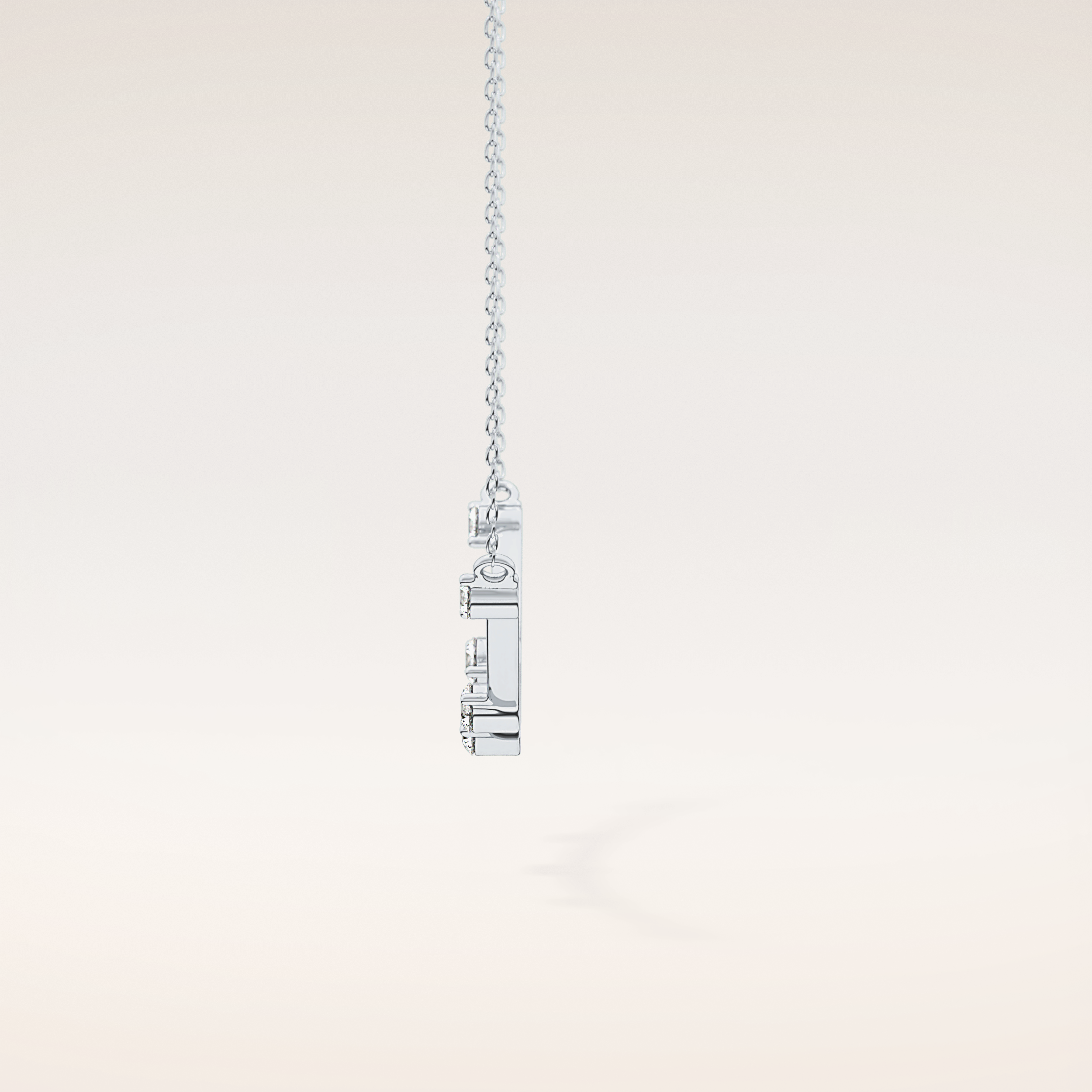0.31 TCW Round Cut Moissanite Multi Stone Necklace
