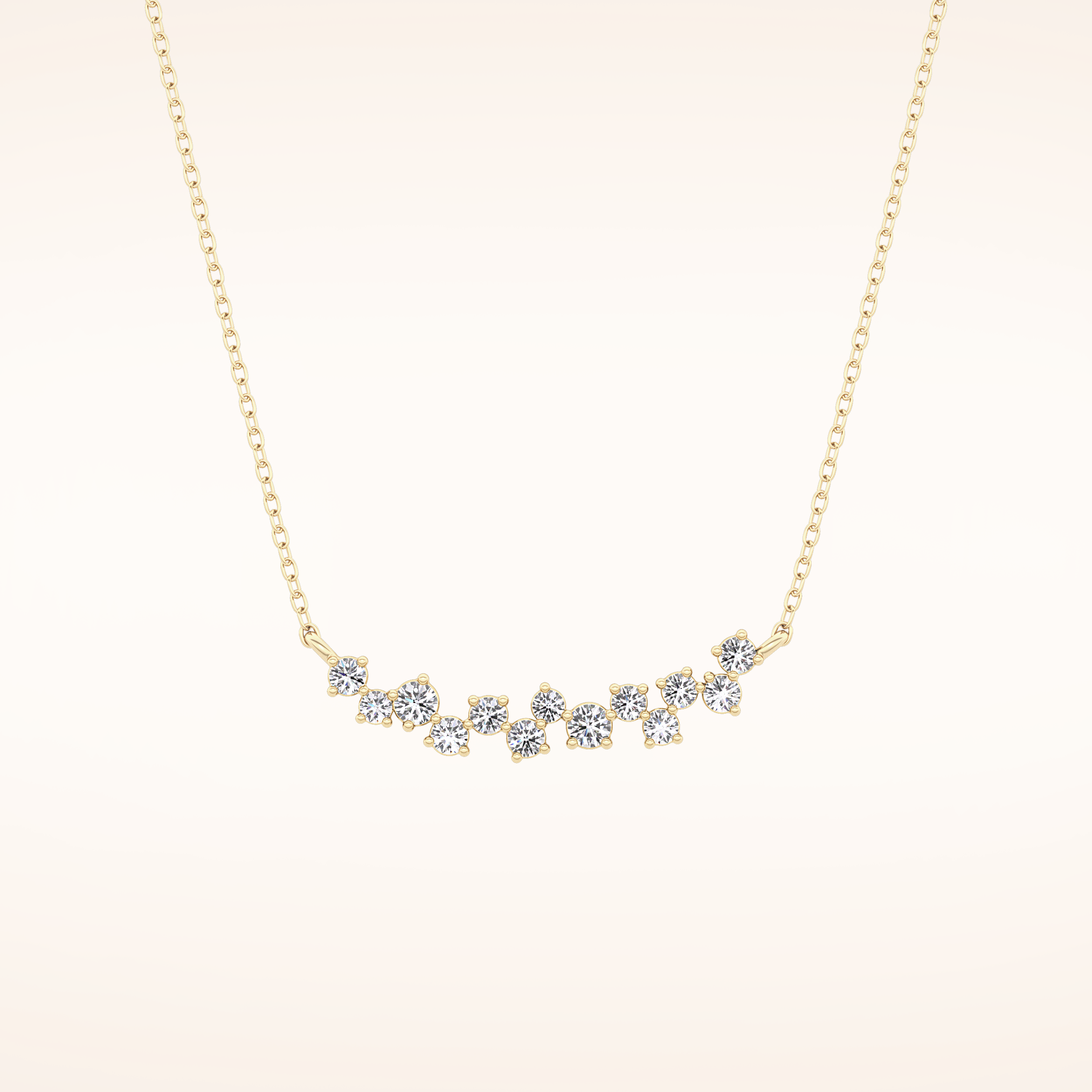 0.241 TCW Round Cut Moissanite Multi Stone Necklace