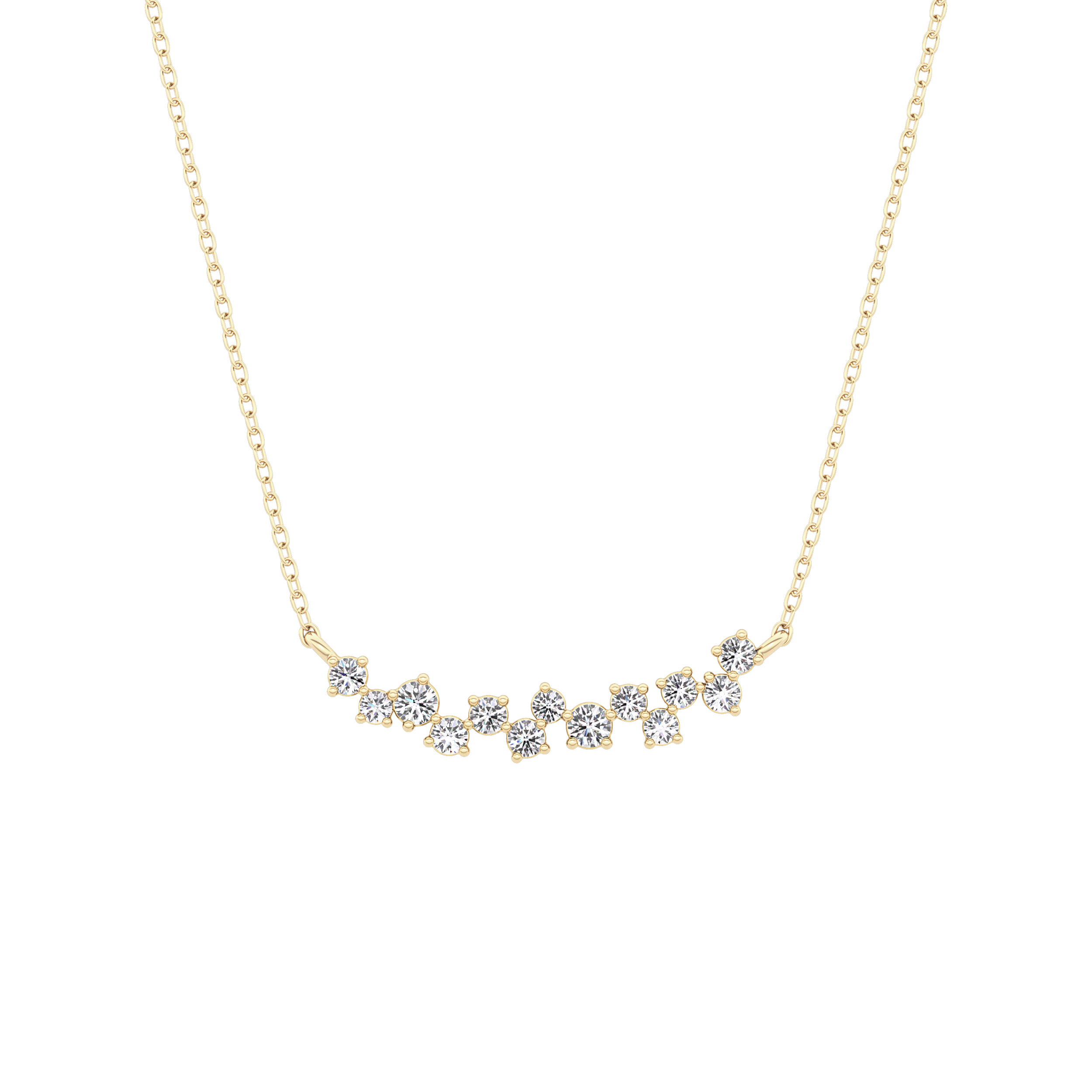 0.241 TCW Round Lab Grown Diamond Multi Stone Necklace