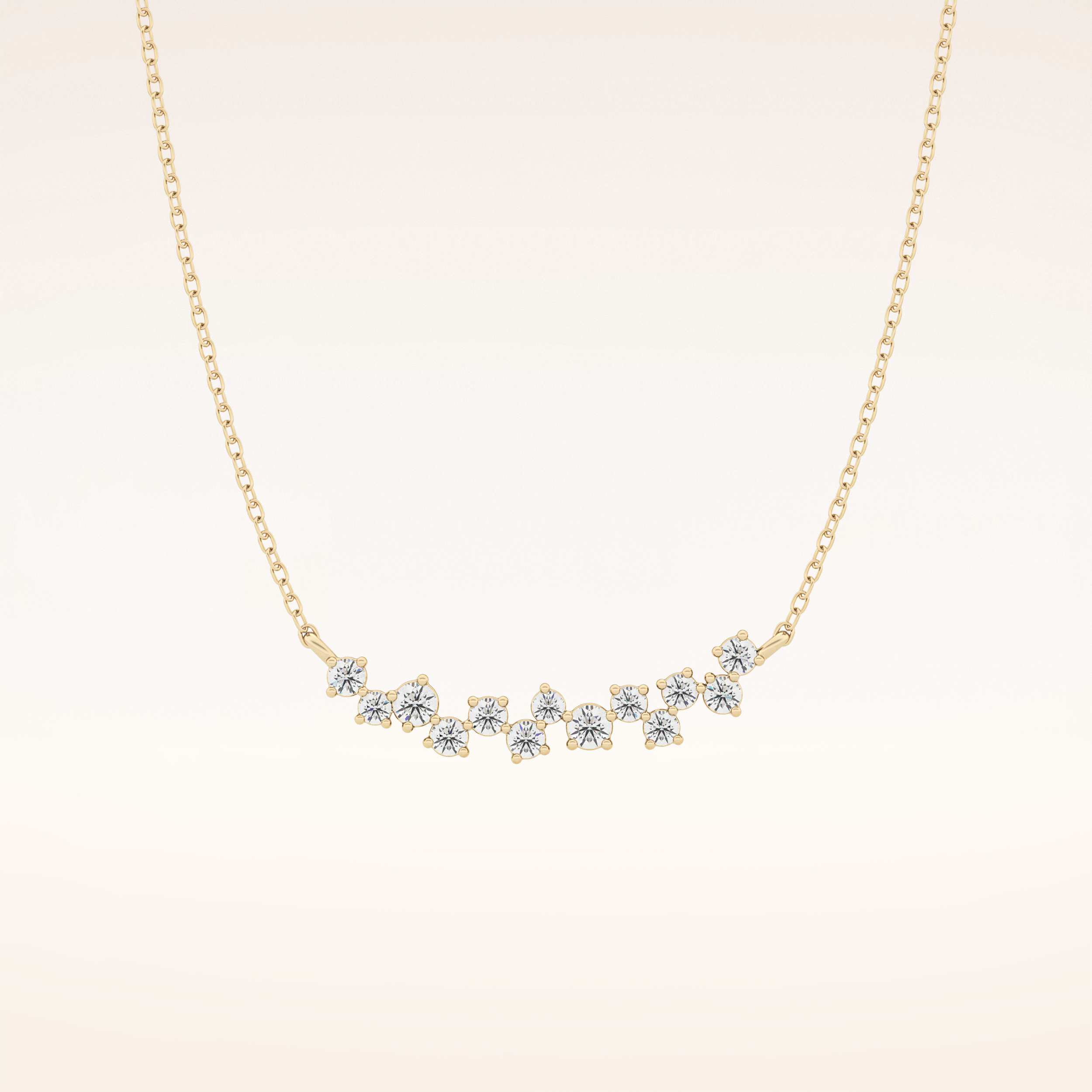 0.241 TCW Round Cut Moissanite Multi Stone Necklace