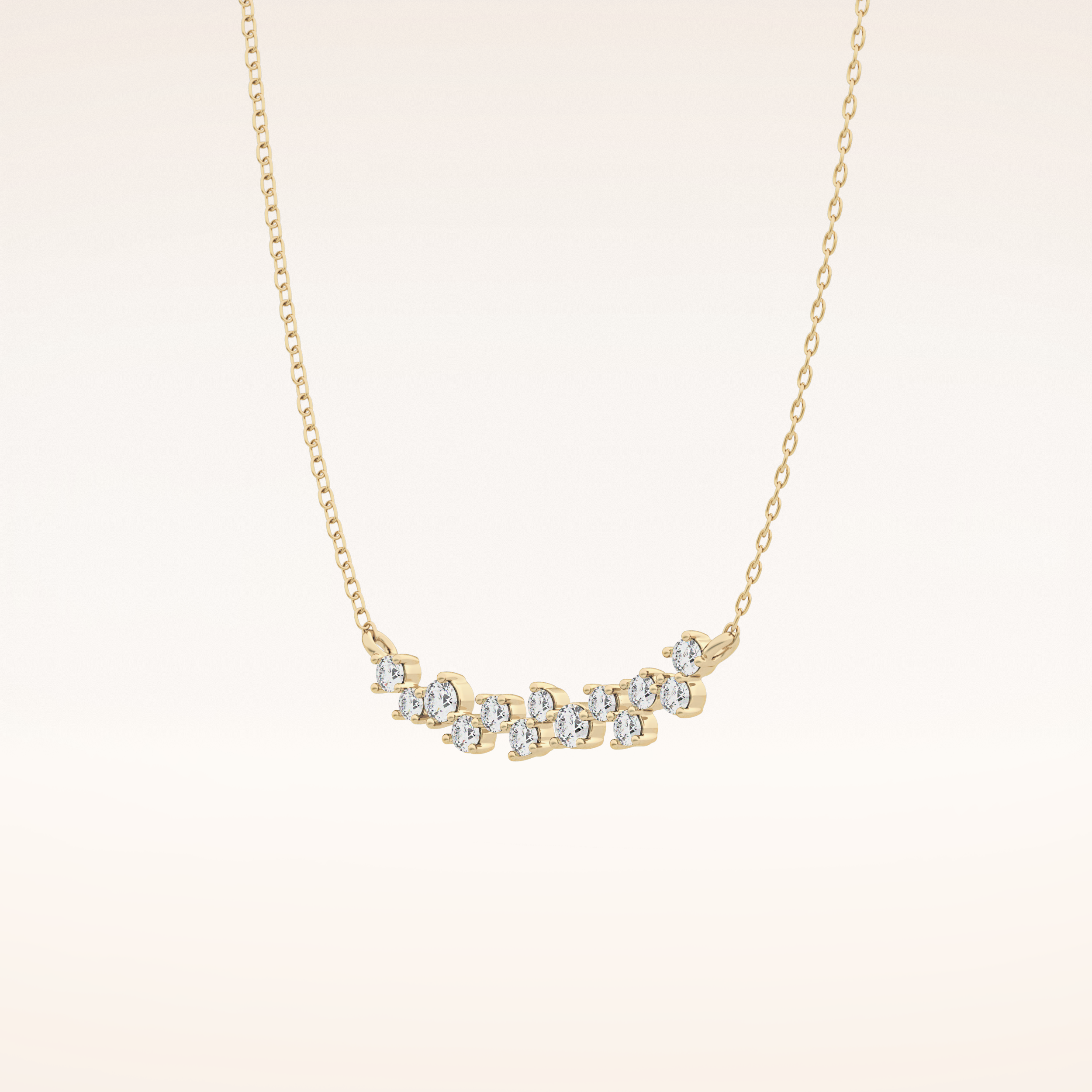 0.241 TCW Round Cut Moissanite Multi Stone Necklace