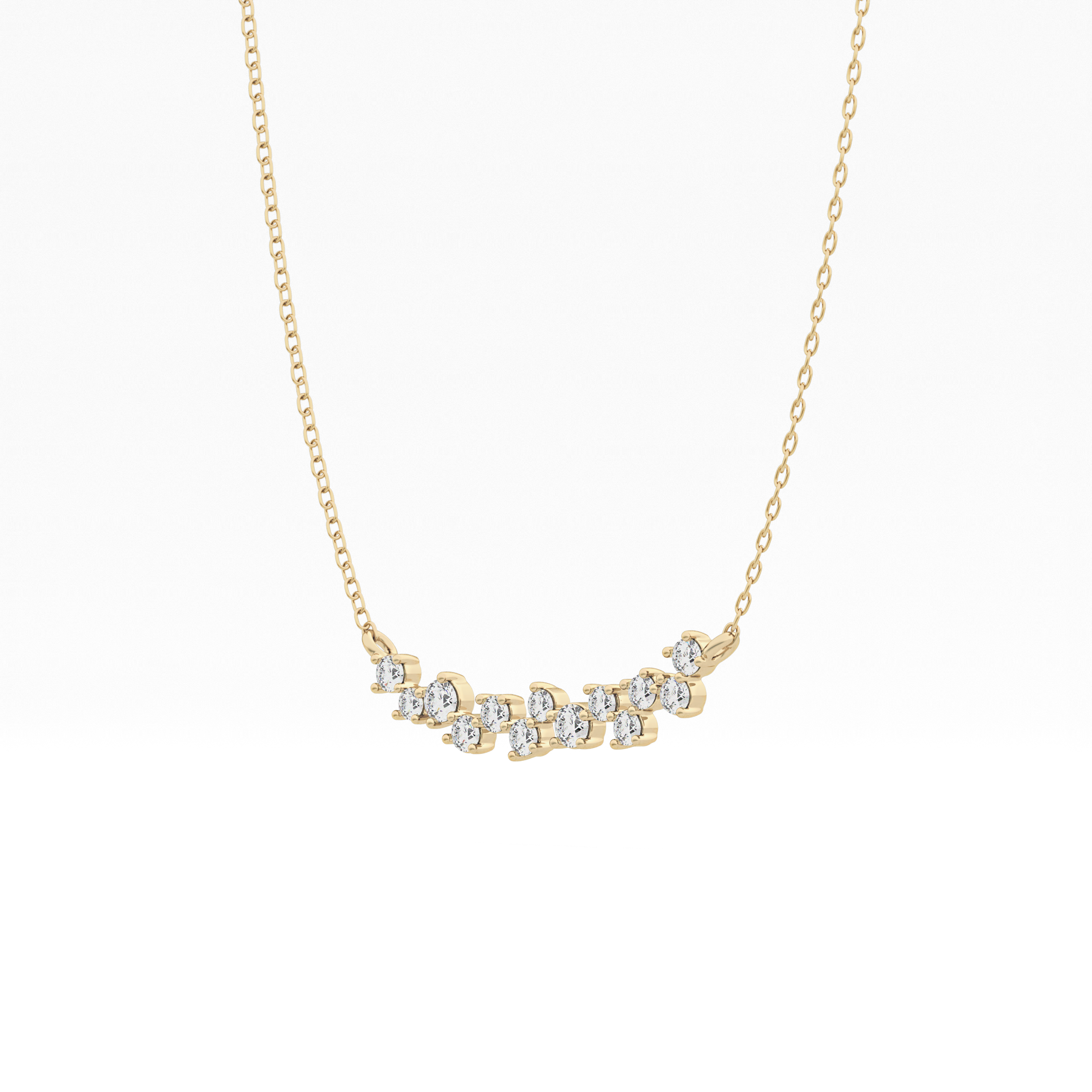 0.241 TCW Round Lab Grown Diamond Multi Stone Necklace