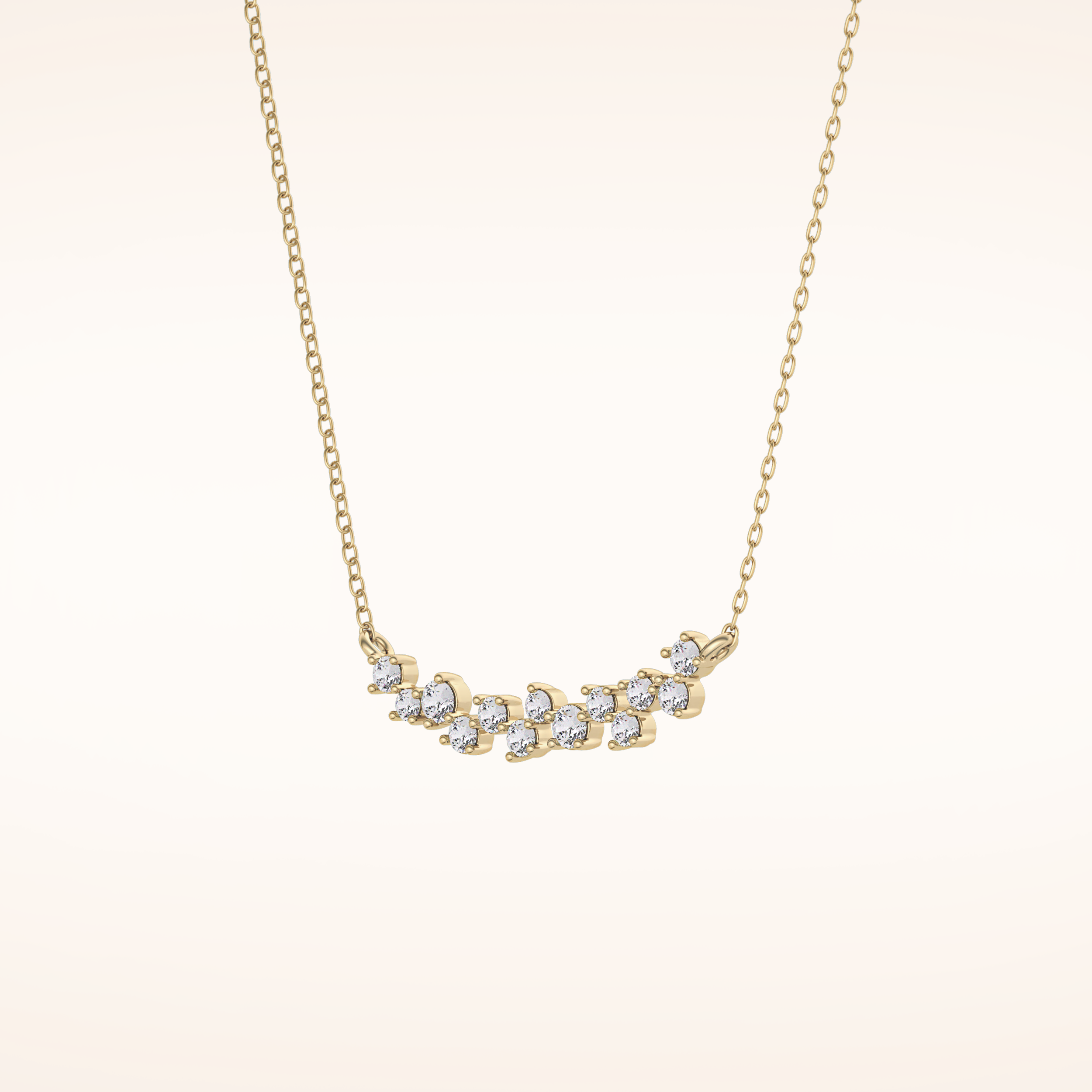 0.241 TCW Round Cut Moissanite Multi Stone Necklace