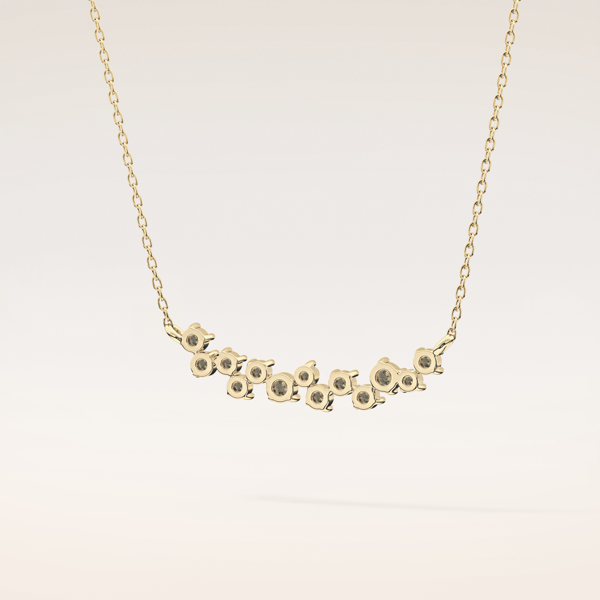 0.241 TCW Round Cut Moissanite Multi Stone Necklace