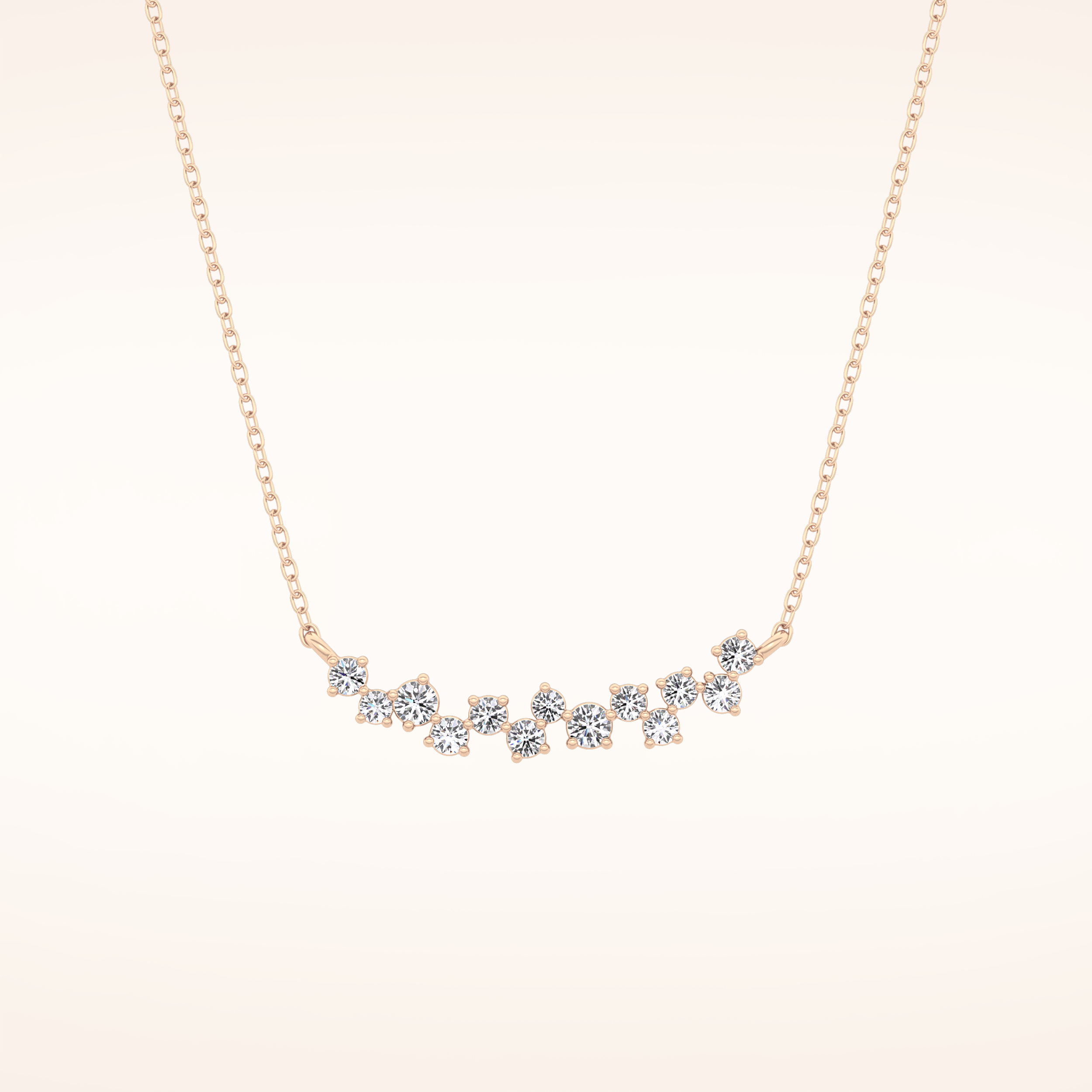 0.241 TCW Round Cut Moissanite Multi Stone Necklace
