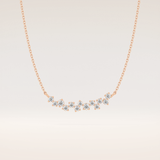 0.241 TCW Round Cut Moissanite Multi Stone Necklace