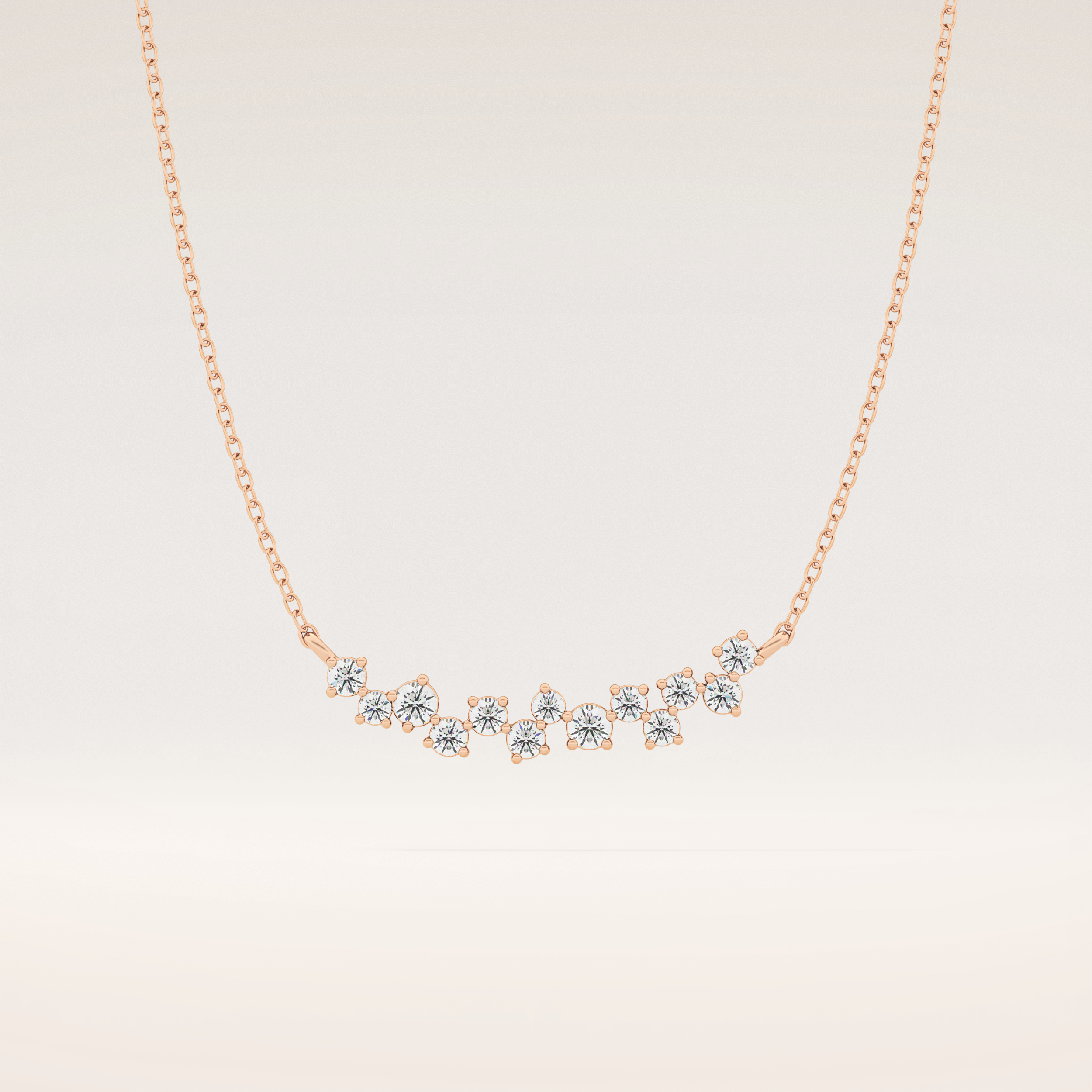 0.241 TCW Round Cut Moissanite Multi Stone Necklace