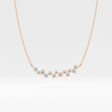 0.241 TCW Round Lab Grown Diamond Multi Stone Necklace