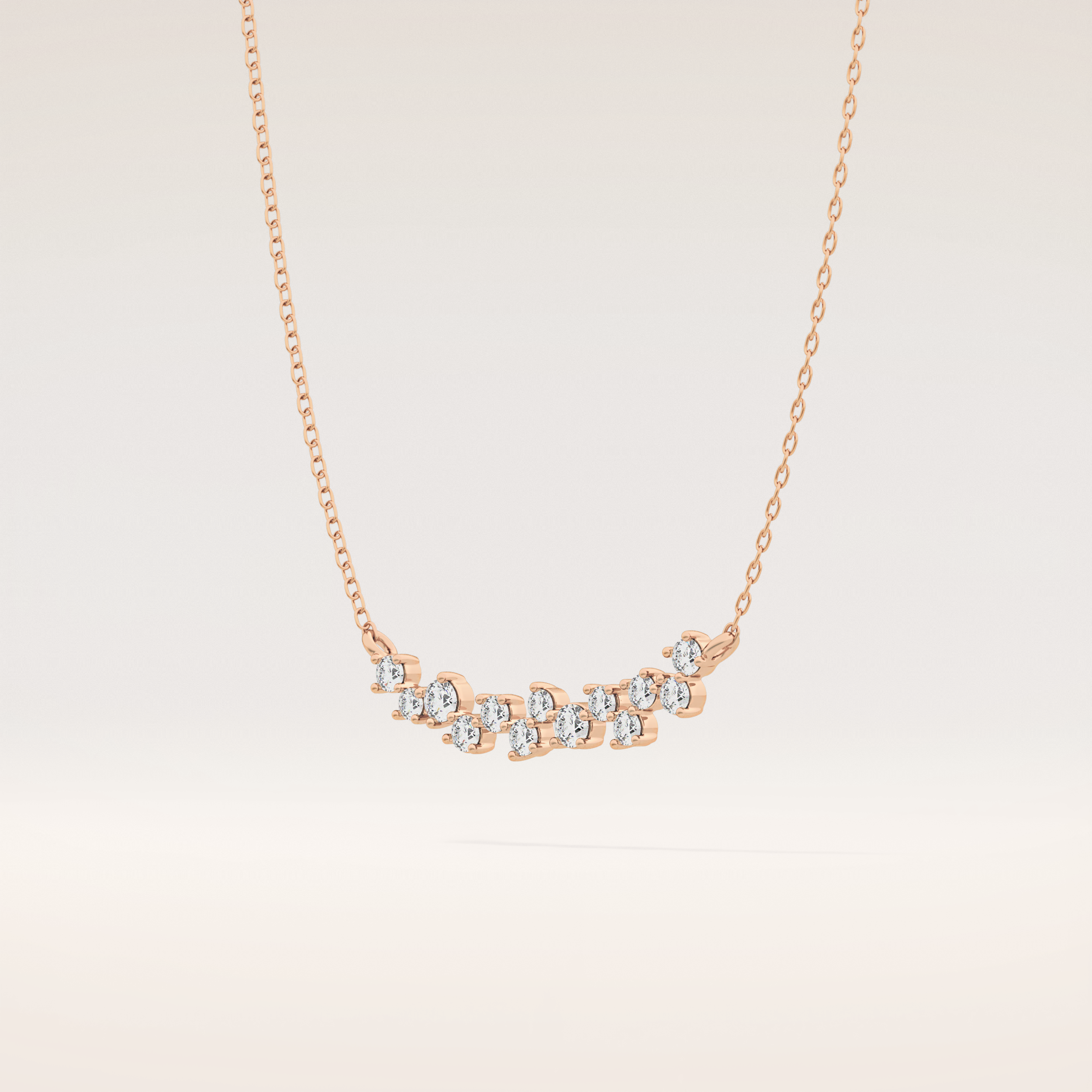 0.241 TCW Round Cut Moissanite Multi Stone Necklace