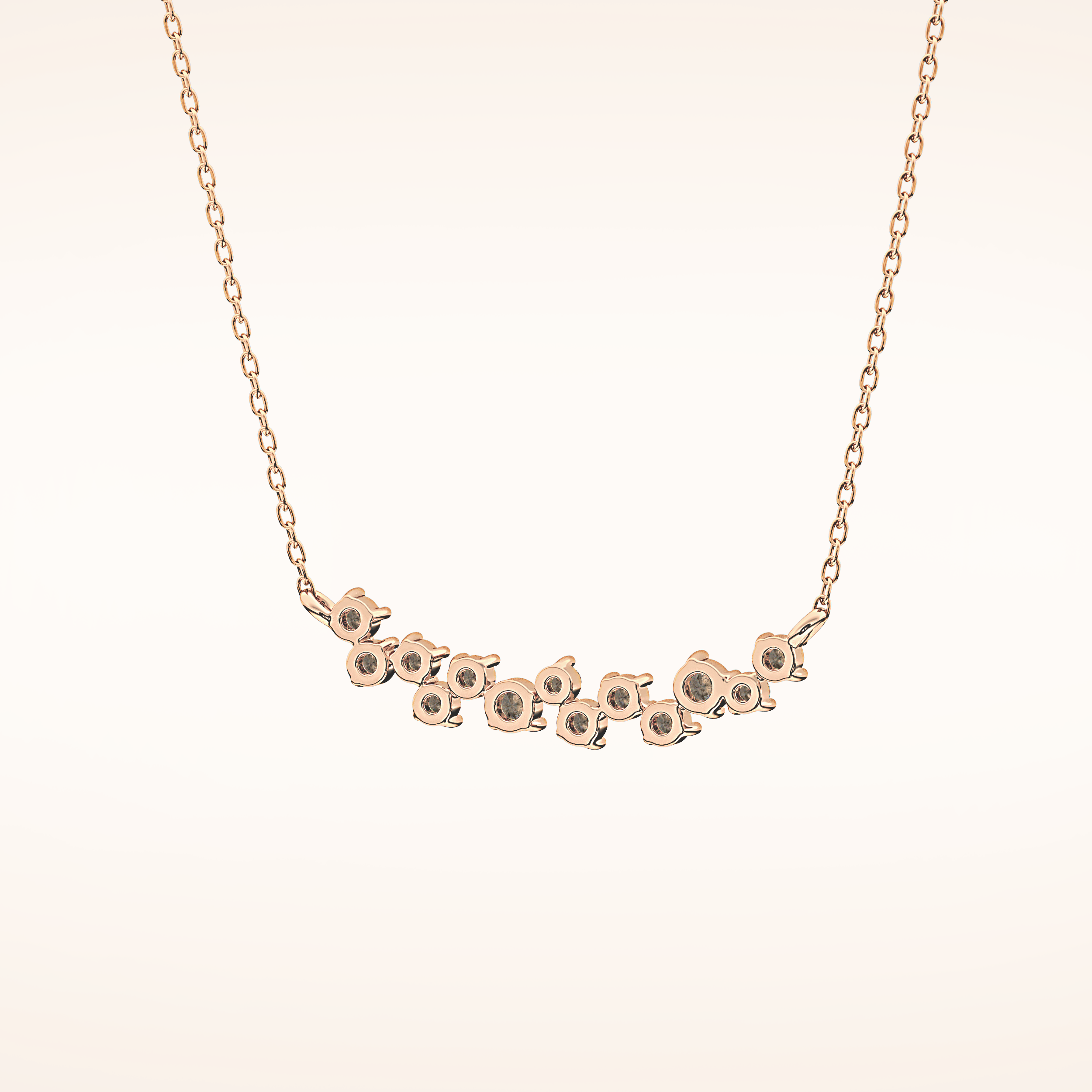 0.241 TCW Round Cut Moissanite Multi Stone Necklace