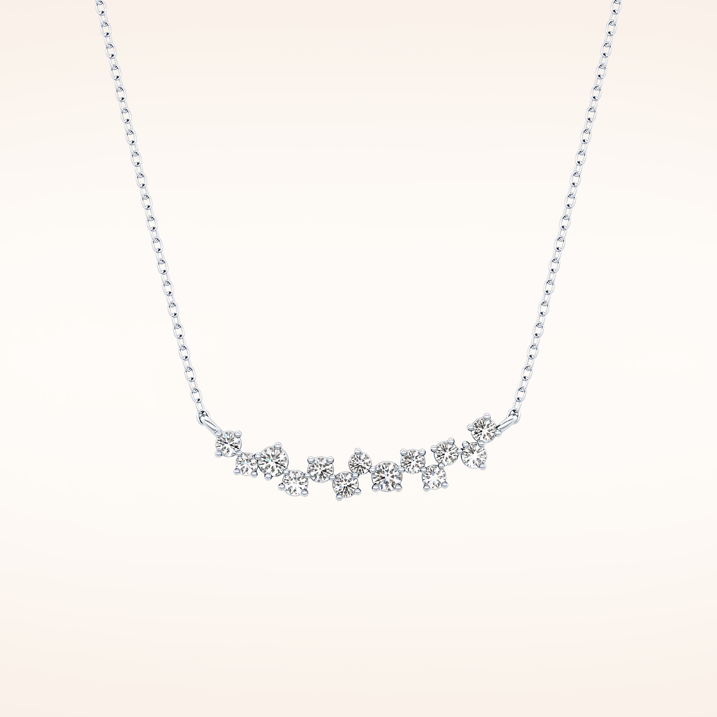 0.241 TCW Round Cut Moissanite Multi Stone Necklace