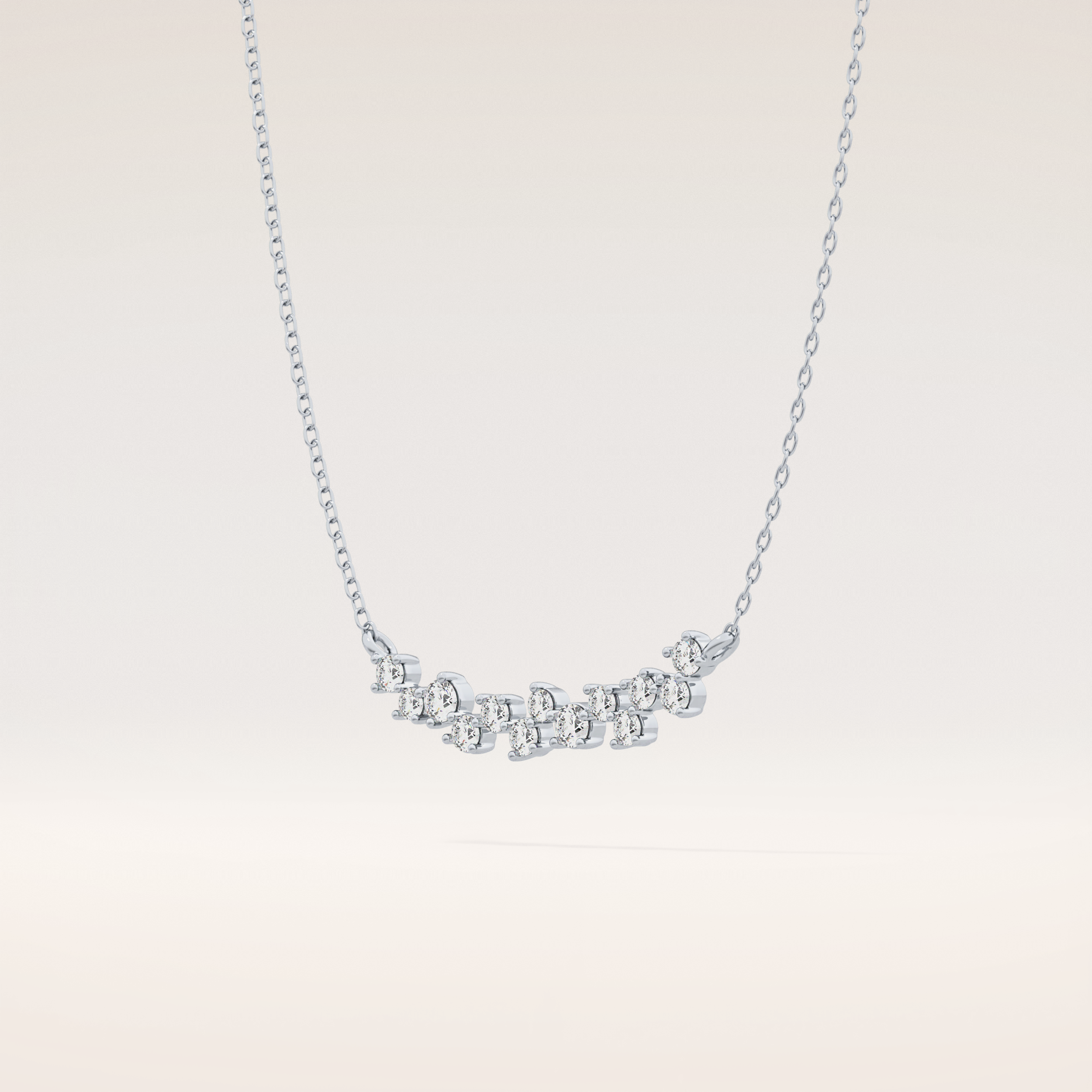 0.241 TCW Round Cut Moissanite Multi Stone Necklace